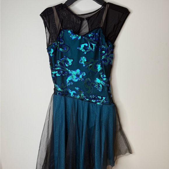 Revolution | Contemporary Teal and Black Sequin Dress - Picture 1 of 8